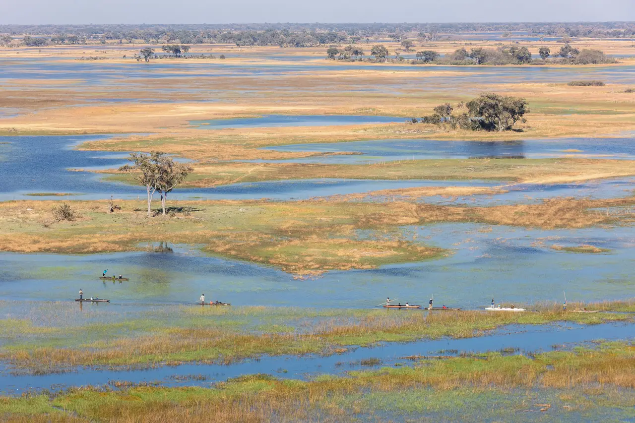 Il Delta dell’Okavango visto dall’alto